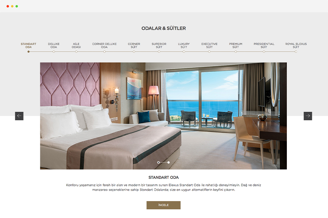 elexus hotel oda ve suitler